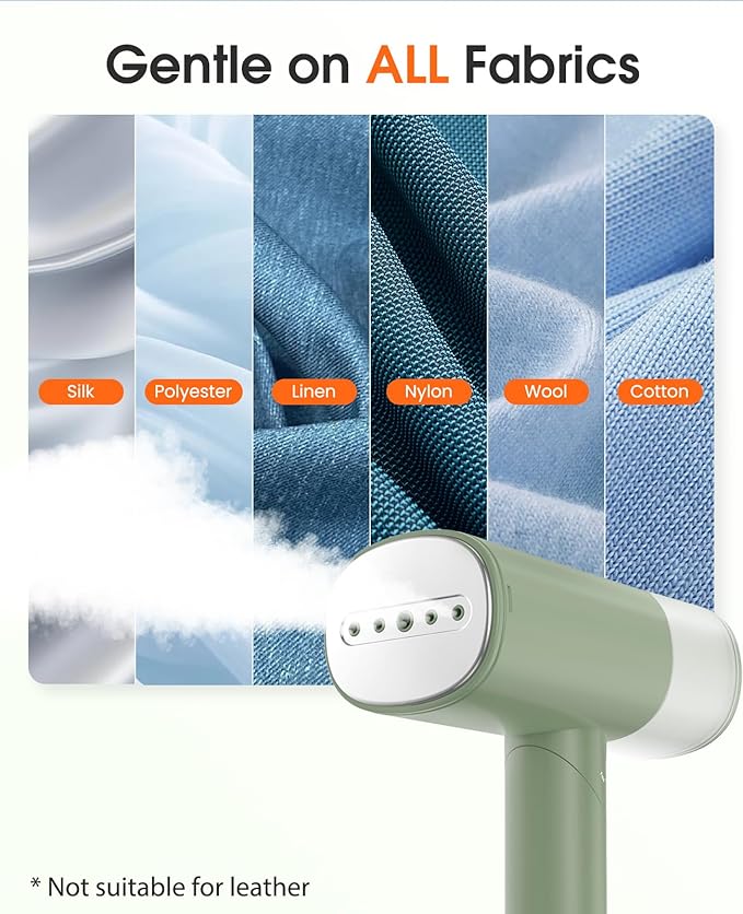 WrinkleAway Portable Clothes Steamer – Quick Heat, 1200W, Foldable, Travel & Home Use