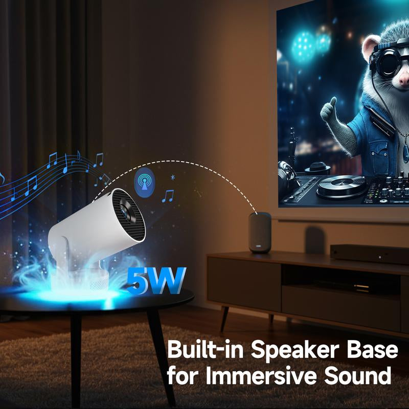 [US Warehouse] Magcubic Hy300Pro+ Android 11 Mini Projector 4K Videosource Supported 290ANSI 0.9:1 Short Projection Throw Ratio Native 1280*720P WIFI6 BT5.4 Android11 Built-In Speaker & Appstore Allwinner H713 Home Cinema Smart Projector Upgraded Hy300Pro - Kiki of DC Styles Store